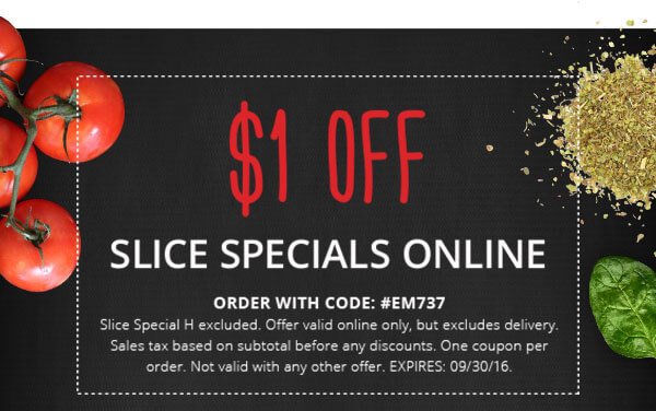 $1 off slice specials online